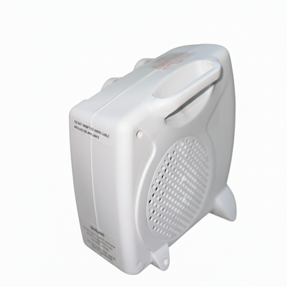 White electric space heater on a white background